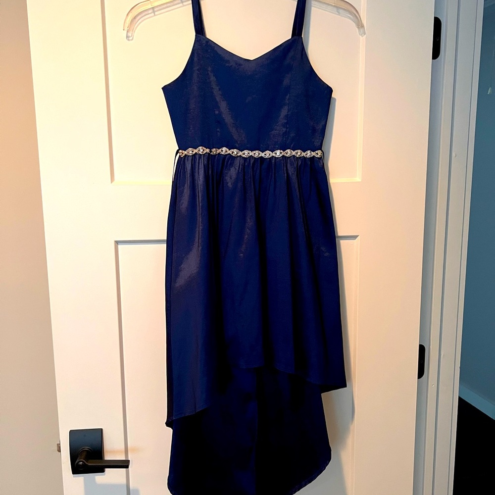 Navy blue sequined size 12 girls dress